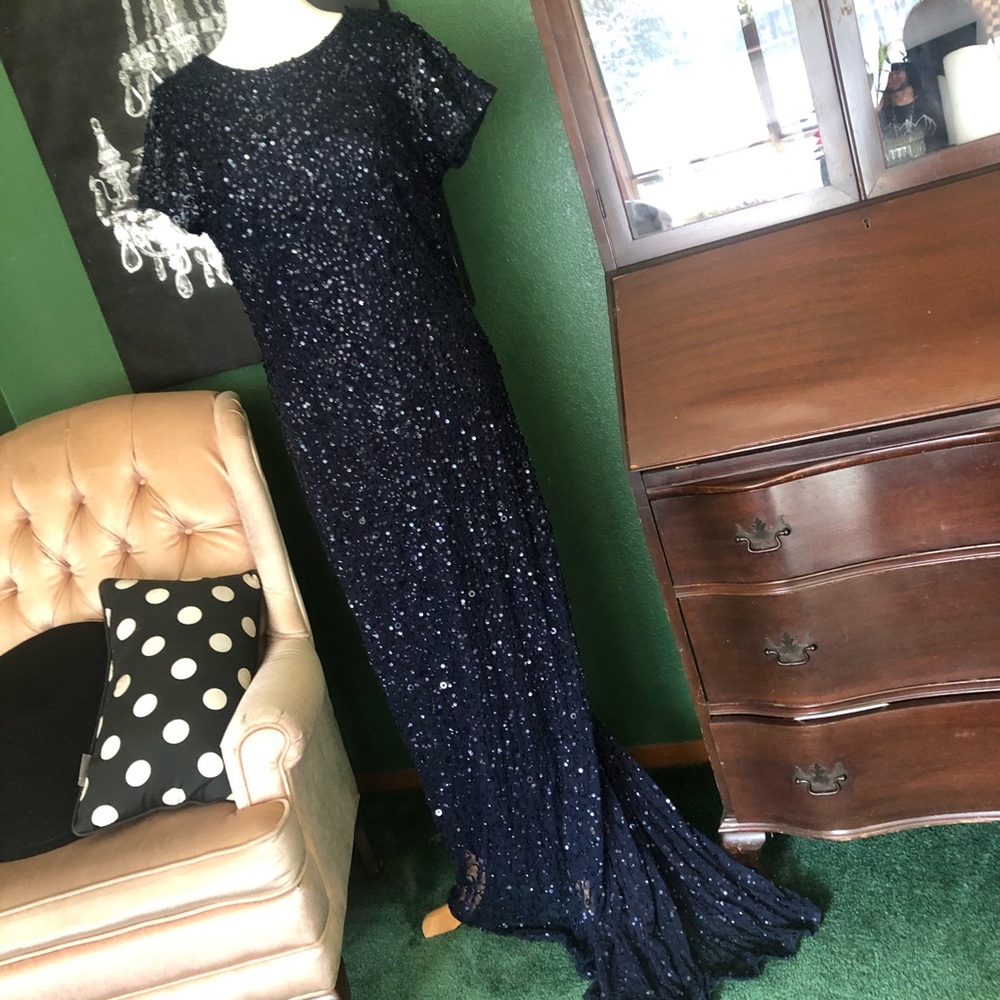 Adriana Papell sequin gown SZ XL